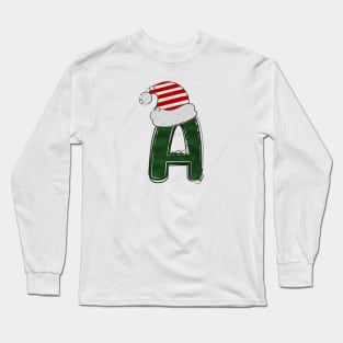 Letter A - Christmas Letter Long Sleeve T-Shirt